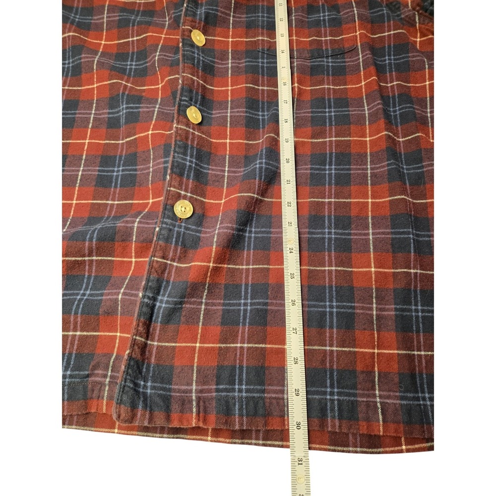 Brooks Brothers Men's Plaid Flannel Pajama Sleep Shirt Top Red Blue - Picture 5 of 9